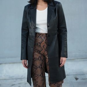 veda x ref crosby 90s longline leather blazer